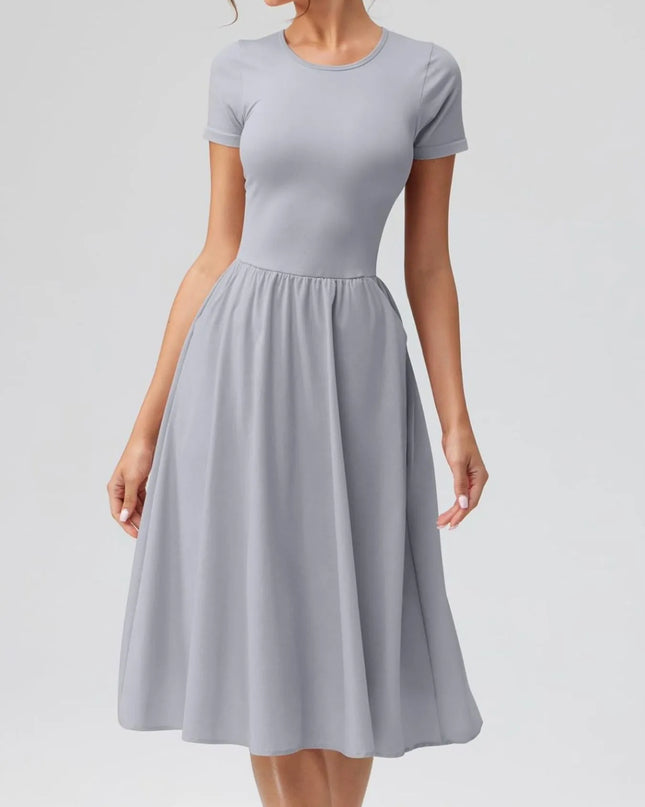 Round Neck Short Sleeve Dress