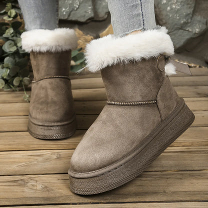 Fur-Lined Winter Ankle Boots Maroon