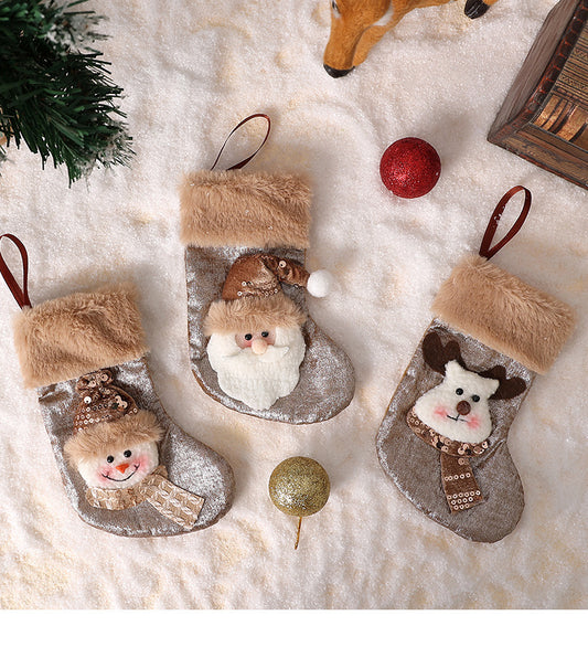 Christmas Stockings Christmas Decoration Supplies Christmas Tree Decoration Ornaments Santa Claus Gift Bags Small Socks
