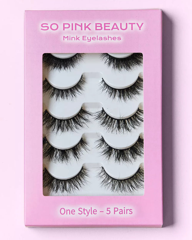 SO PINK BEAUTY Mink Eyelashes 5 Pairs 