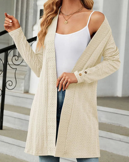 Open Front Long Sleeve Cardigan