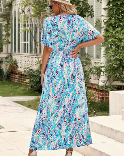 Multicolored V-Neck Maxi Dress