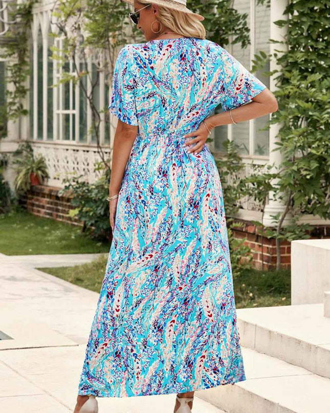 Multicolored V-Neck Maxi Dress