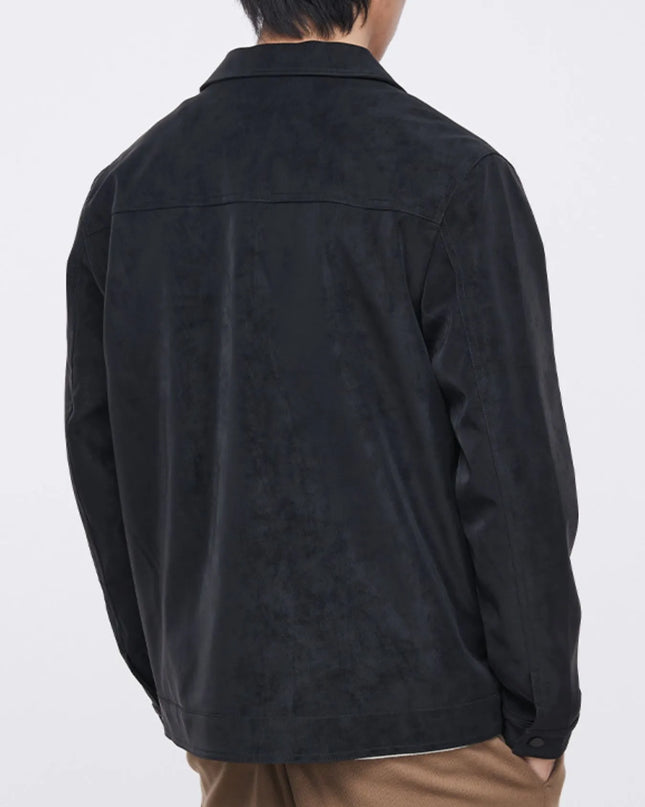 Men's Plus Size Button Up Long Sleeve Jacket