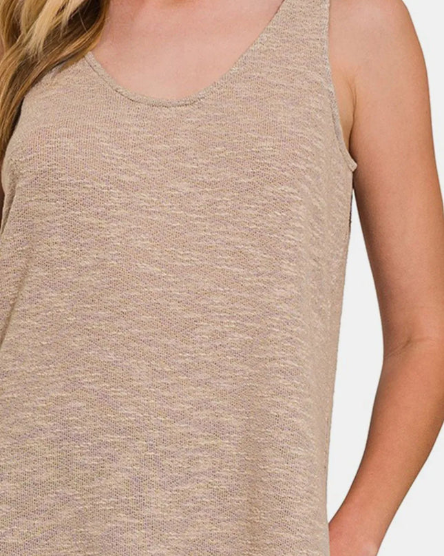 Zenana Curved Hem Round Neck Tank