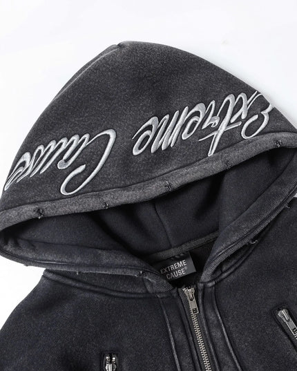 Men's Zip-Up Long Sleeve Hooded Jacket