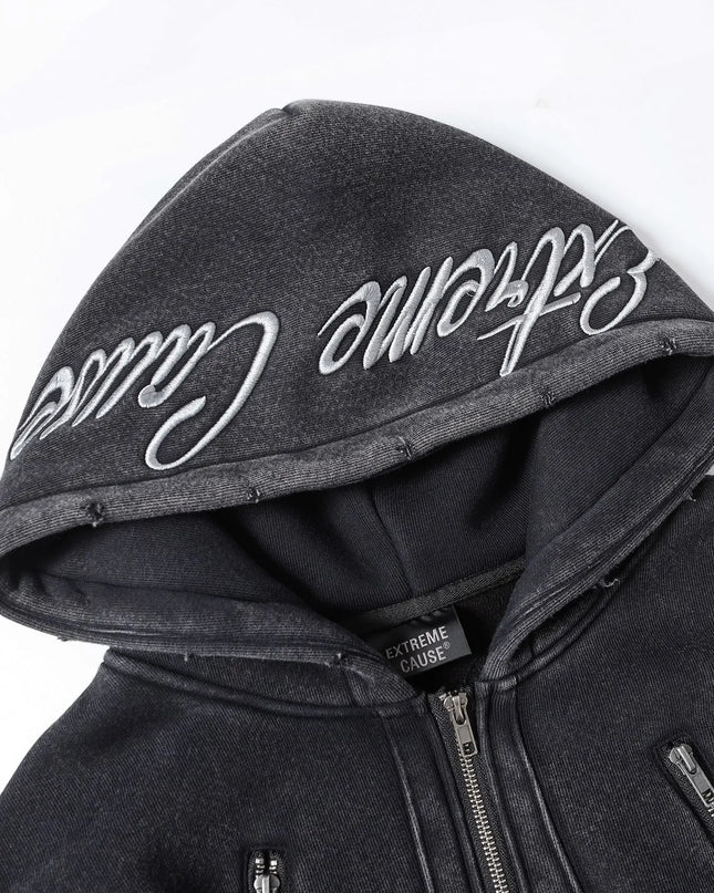 Men's Zip-Up Long Sleeve Hooded Jacket