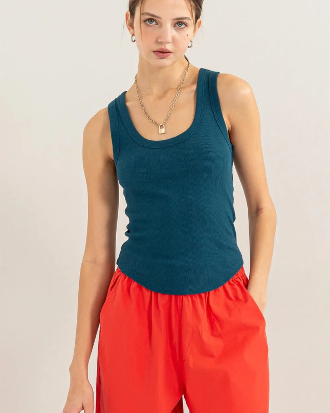 HYFVE Ribbed Scoop Neck Racerback Tank