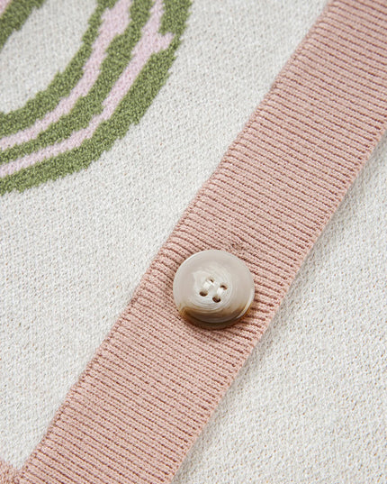 Desert Cactus Buttoned Front Sweater Cardigan