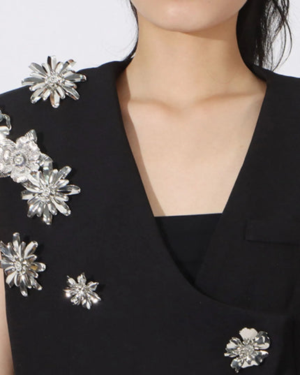 Flower Sleeveless Vest and Skirt Set