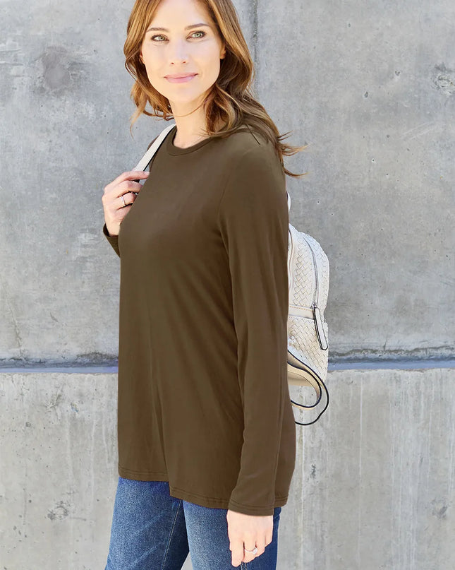 Basic Bae Full Size Round Neck Long Sleeve Top