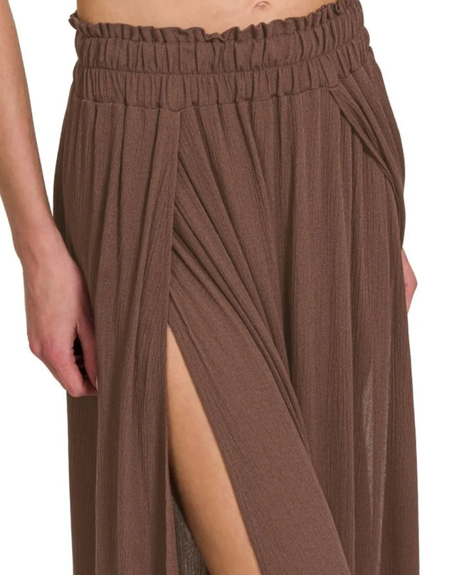 Zenana Woven Crinkle Gauze Long Skirts