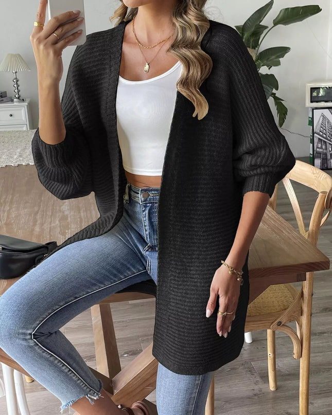 Open Front Drop Shoulder Cardigan
