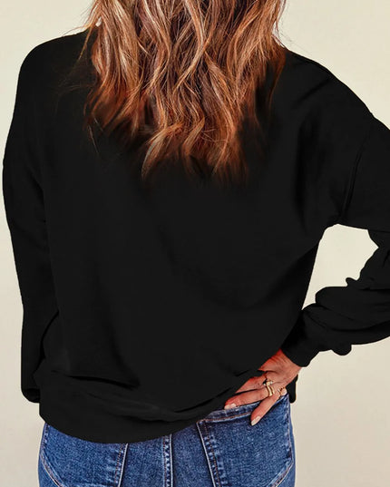 Sequin Santa Patch Round Neck Sweatshirt