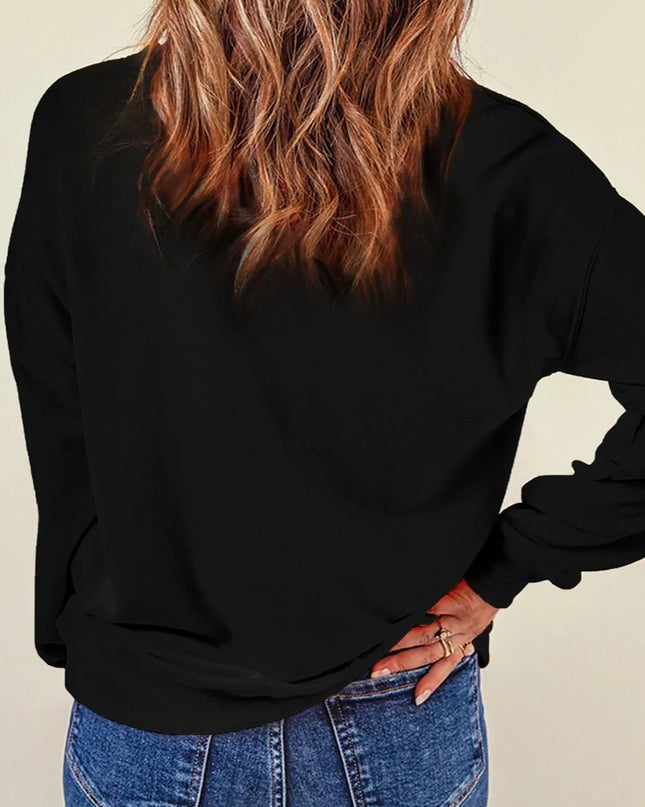 Sequin Santa Patch Round Neck Sweatshirt