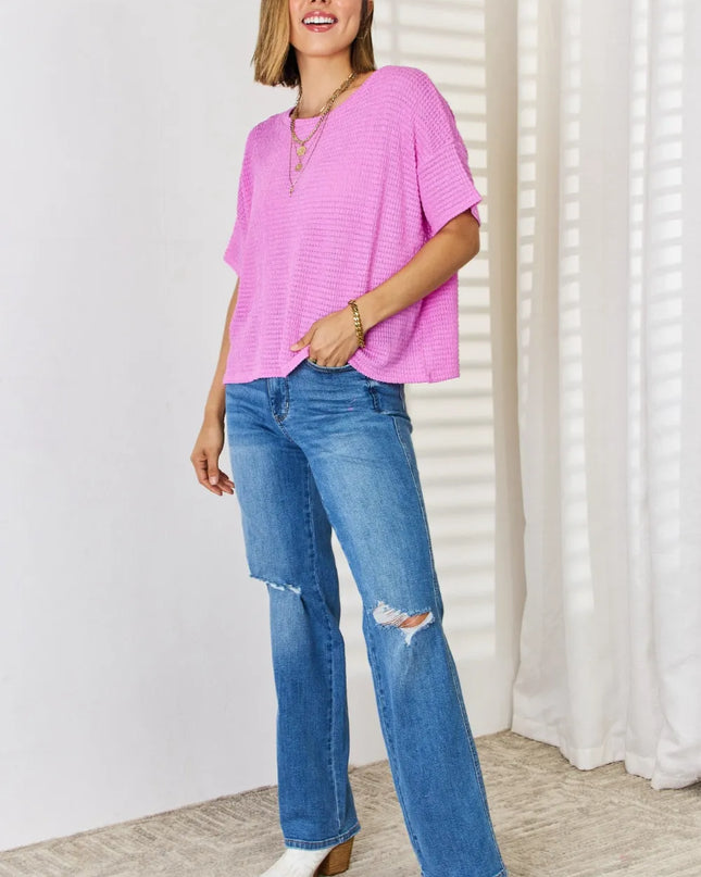 Zenana Full Size Round Neck Short Sleeve Top