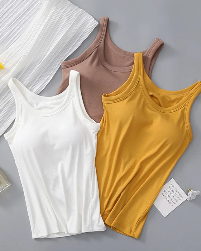 Round Neck Tank with Bra