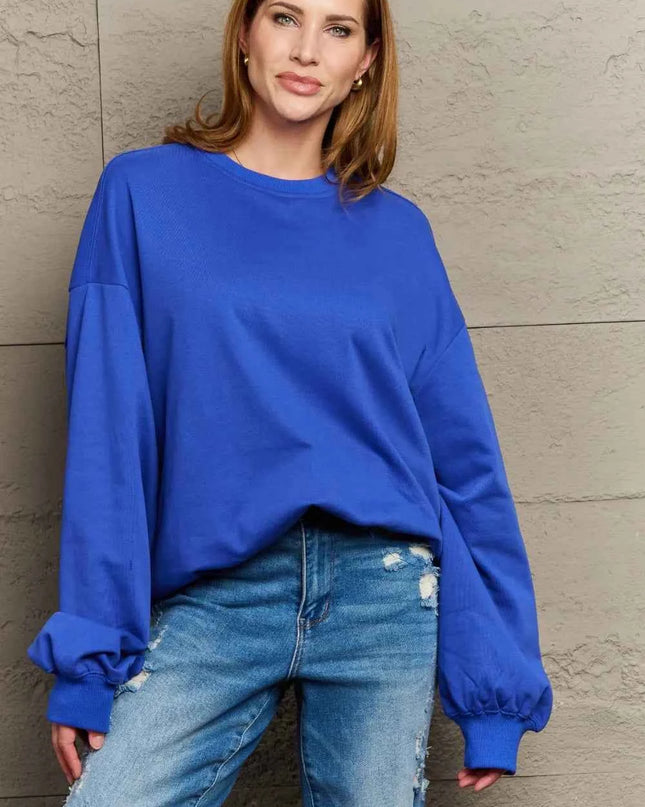 Full Size Round Neck Long Sleeve Sweatshirt