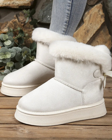 Fur-Lined Winter Ankle Boots Off-white