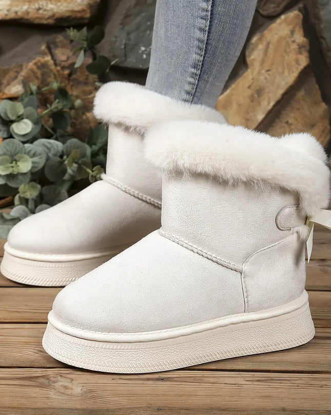 Fur-Lined Winter Ankle Boots Off-white