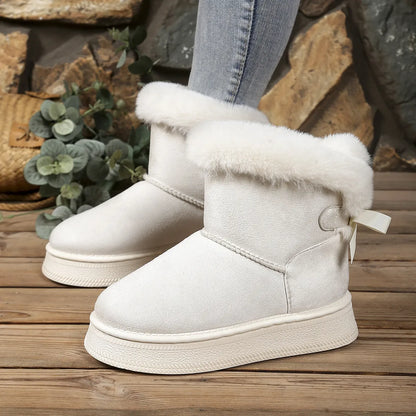 Fur-Lined Winter Ankle Boots Off-white