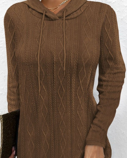 Drawstring Hooded Sweater Dress