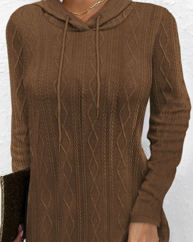 Drawstring Hooded Sweater Dress