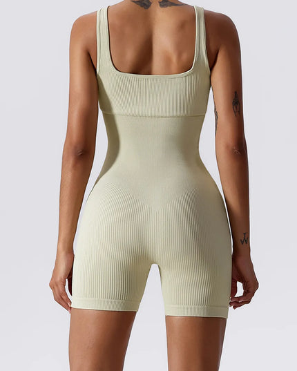 Basic Bae Ribbed Sleeveless Active Romper