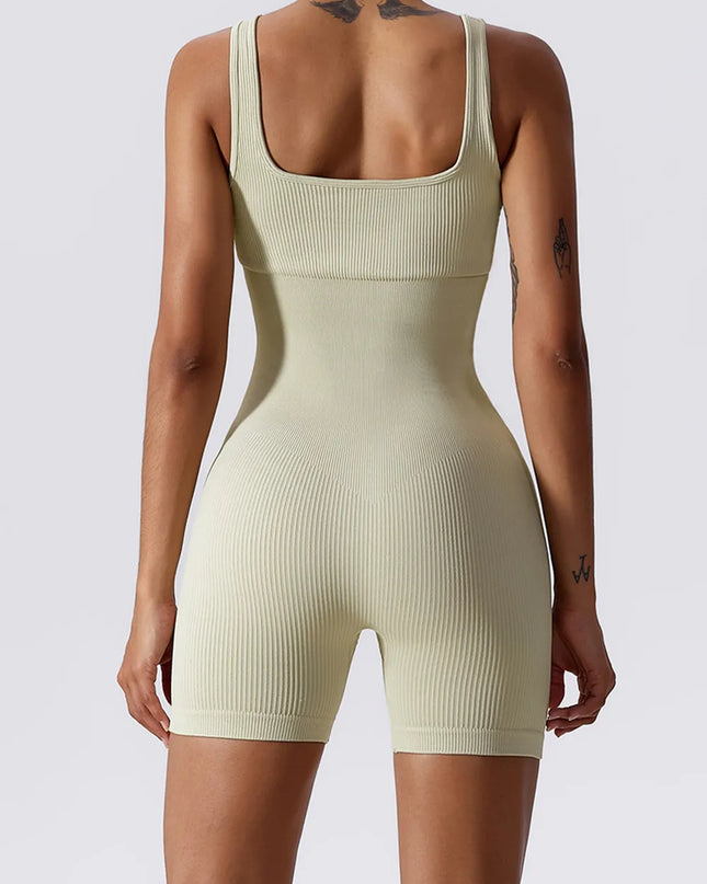 Basic Bae Ribbed Sleeveless Active Romper