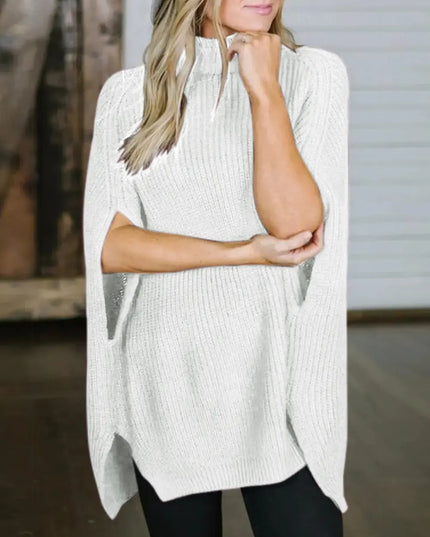 Turtleneck Slit Sweater