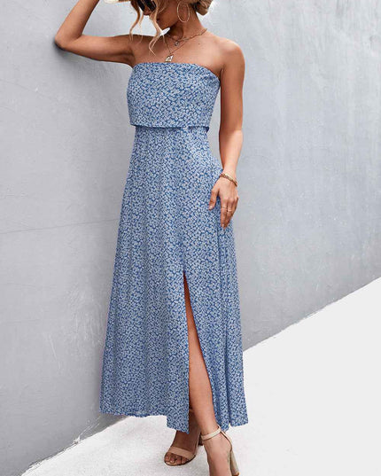 Strapless Split Maxi Dress