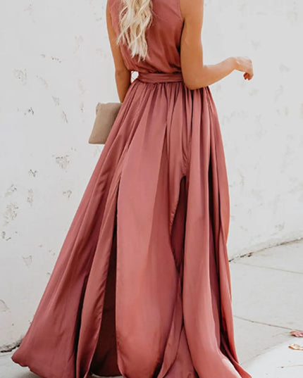 Surplice Tie Waist Maxi Dress