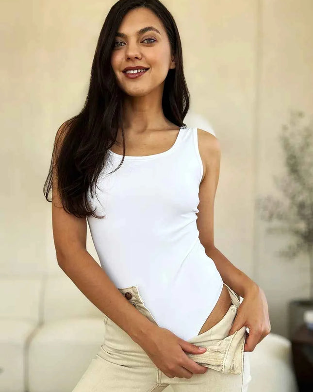 Basic Bae Full Size Square Neck Sleeveless Bodysuit