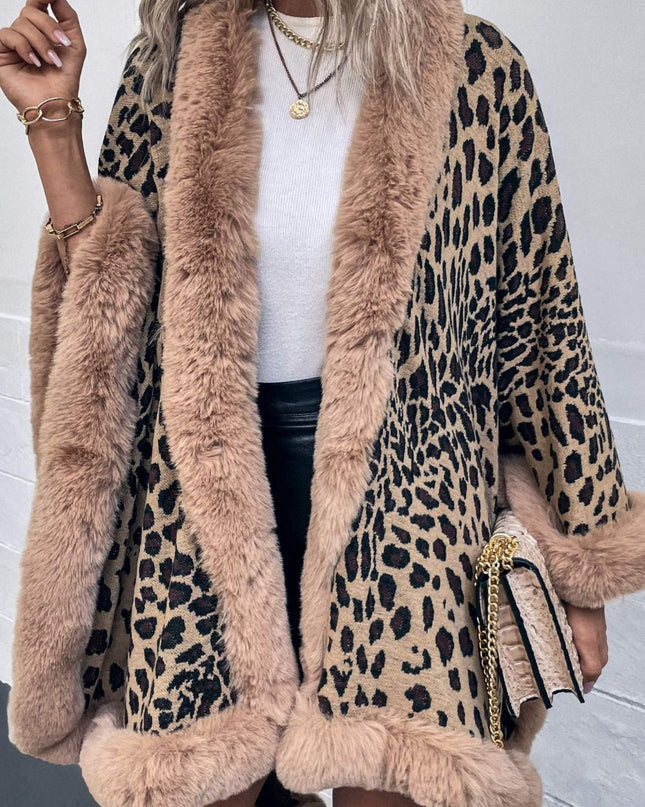 Leopard Open Front Poncho