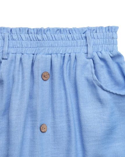 Decor Button Front Midi Skirt