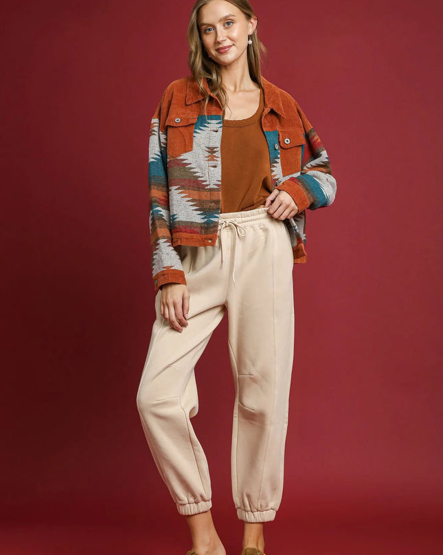 Umgee Fleece Jogger Pants with Drawstring