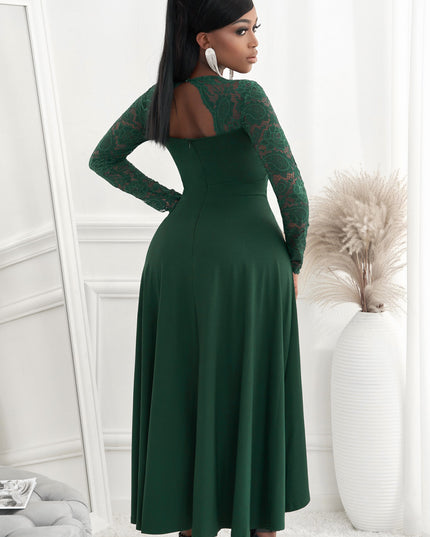 Lace High-Low V-Neck Dress 