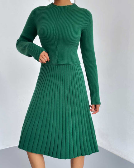 Rib-Knit Sweater and Skirt Set