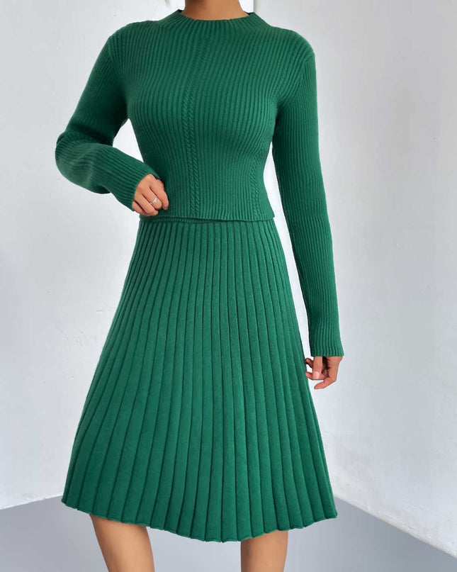 Rib-Knit Sweater and Skirt Set