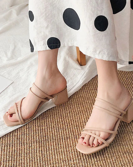 Open Toe Block Heels Sandals 