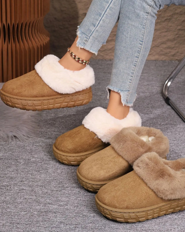 Faux Fur Lined Suede Winter Boots