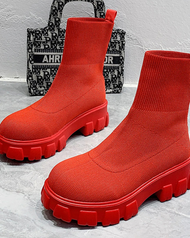 Round Toe Platform Boots