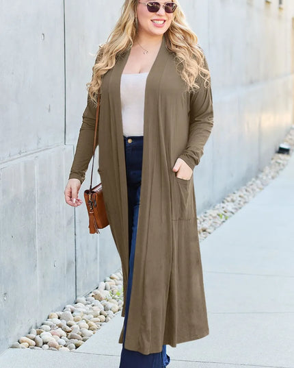 Basic Bae Full Size Open Front Long Sleeve Cover Up