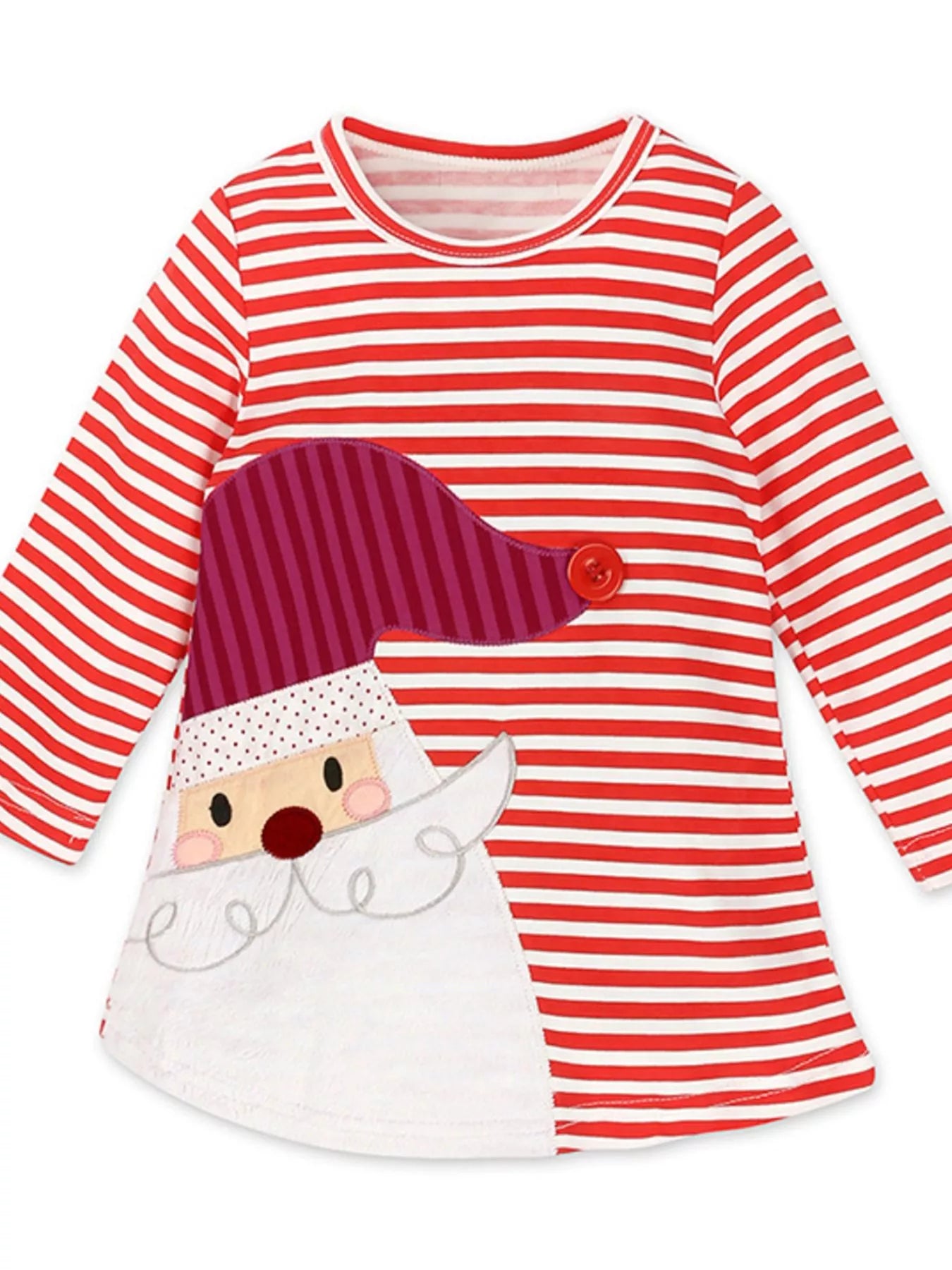 Children's Striped Long Sleeve Dress Striped Hat Dress