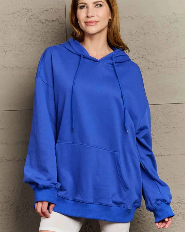 Full Size Drawstring Long Sleeve Hoodie