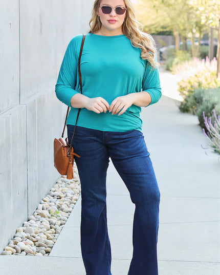 Basic Bae Full Size Round Neck Batwing Sleeve Top