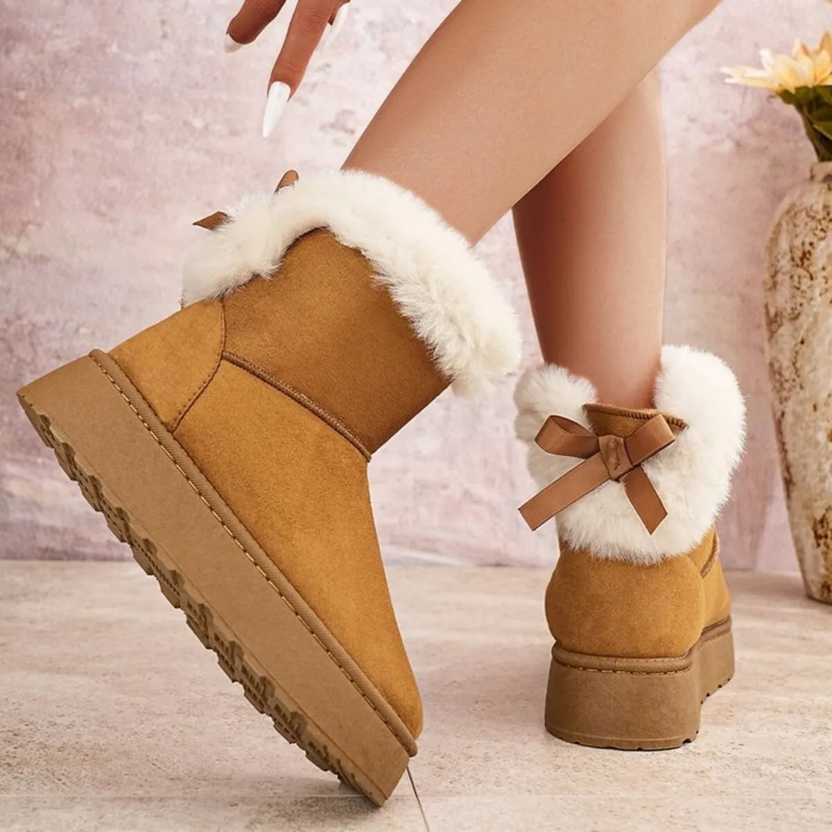 Round Toe Platform Boots