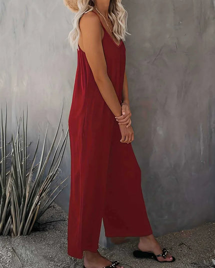 Scoop Neck Spaghetti Strap Jumpsuit