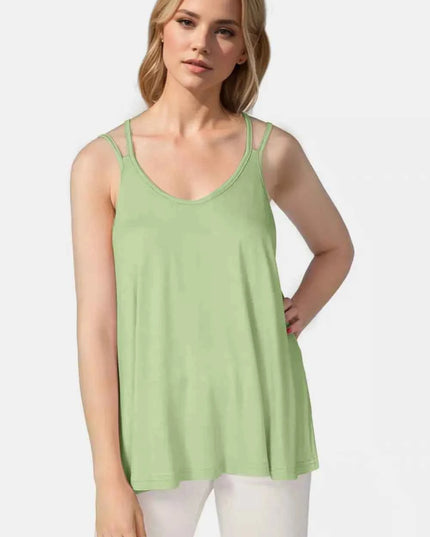 Basic Bae Bamboo Scoop Neck Double Spaghetti Straps Cami