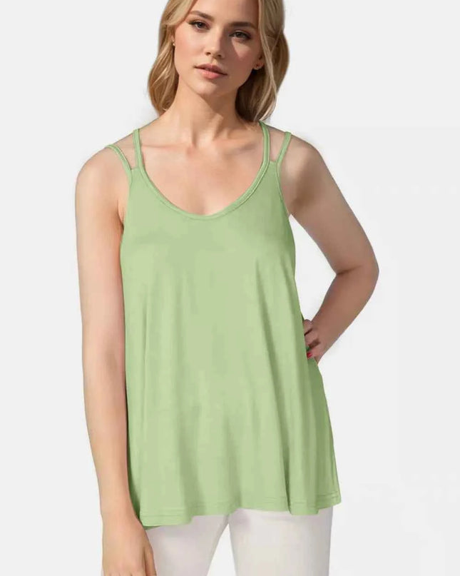 Basic Bae Bamboo Scoop Neck Double Spaghetti Straps Cami